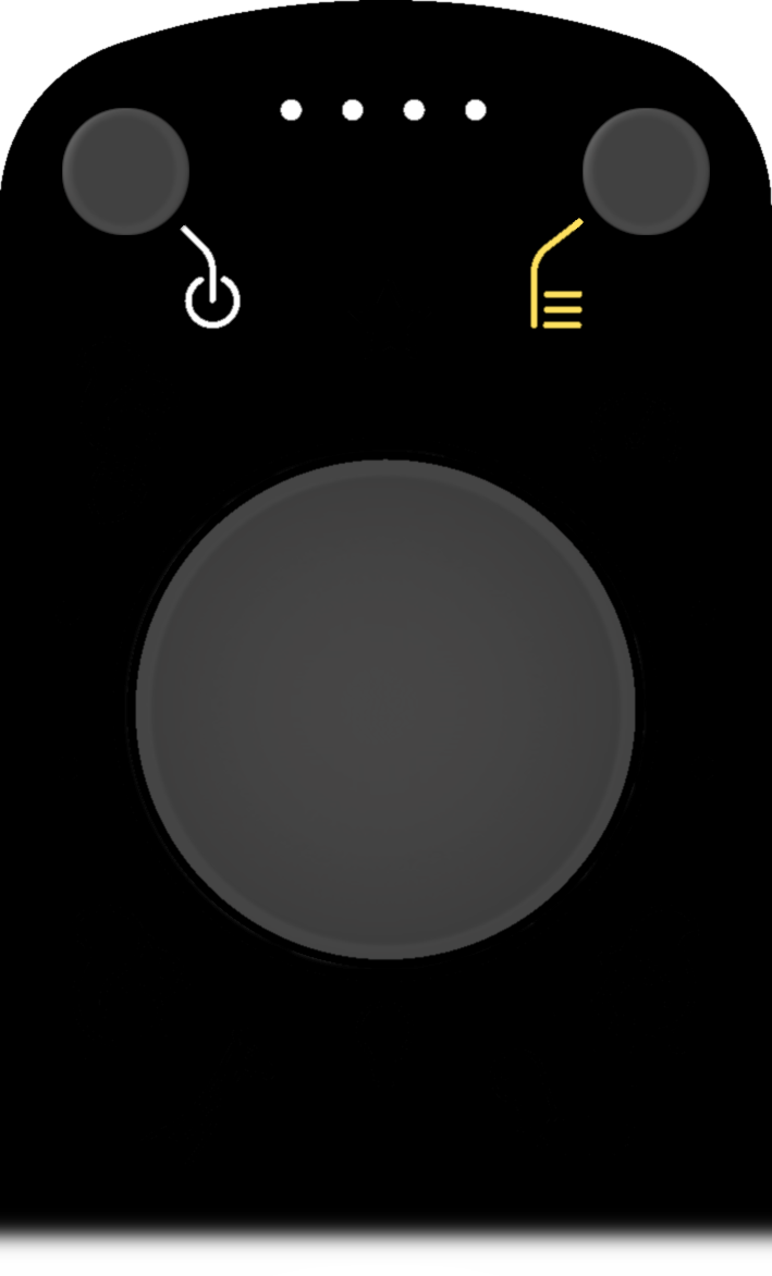 Das Menü-Symbol leuchtet gelb, wenn das Touchpad ausgeschaltet ist.