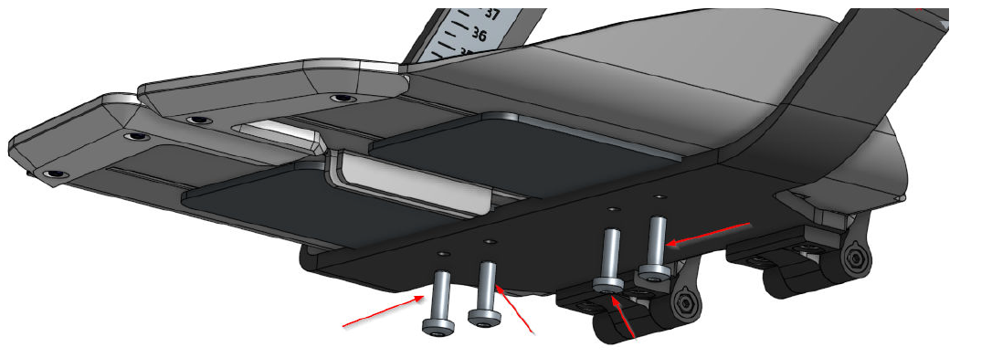 Set screws for the foot supports angle adjustment