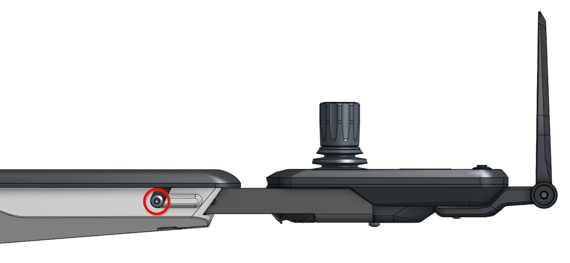 Screws to be loosened to adjust the position of the control panel (loosen on both sides)