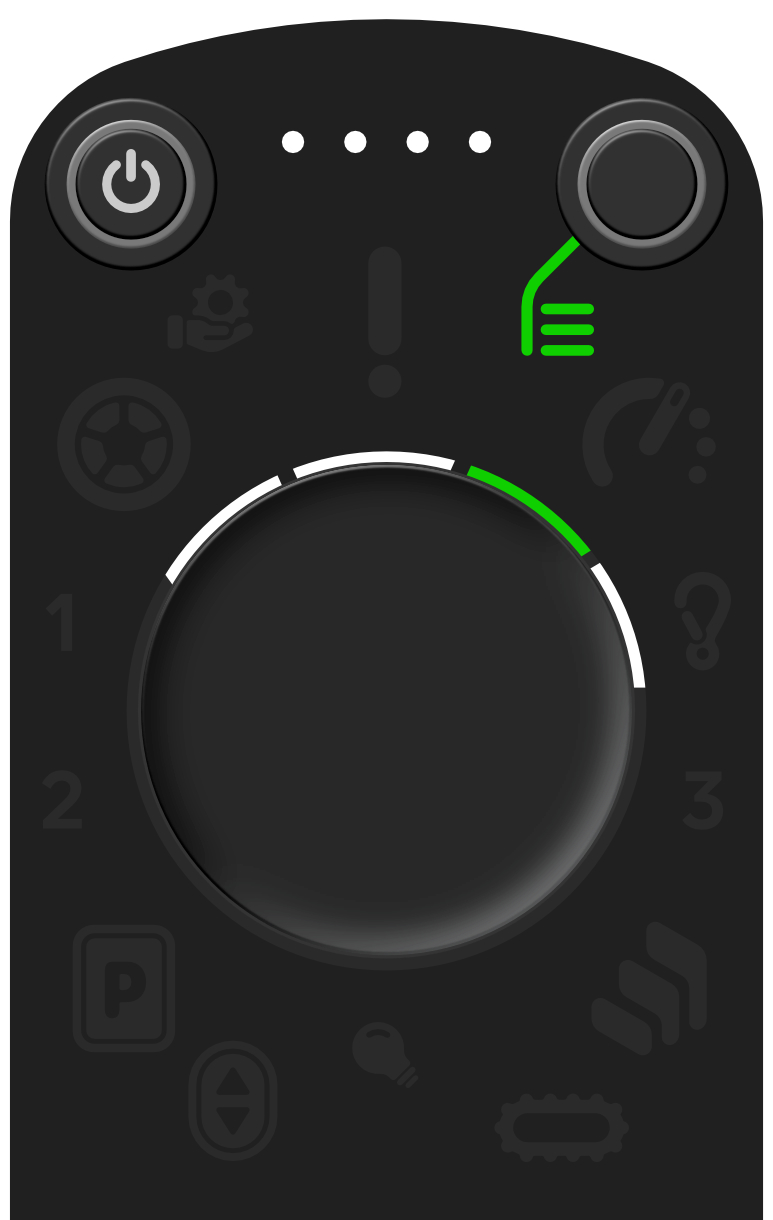 Seat settings in car passenger mode on the control panel