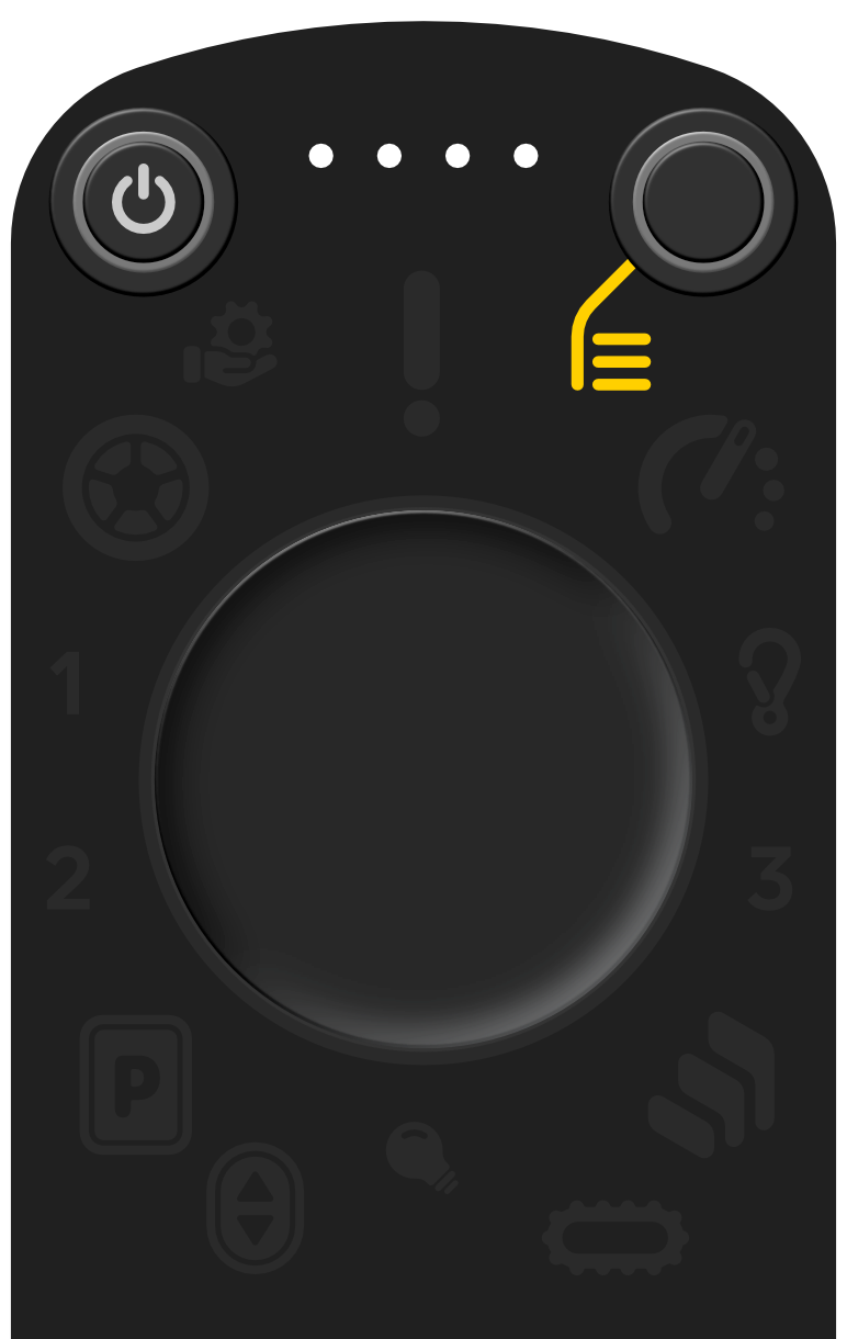 The menu icon lights up in yellow when the touchpad is deactivated.