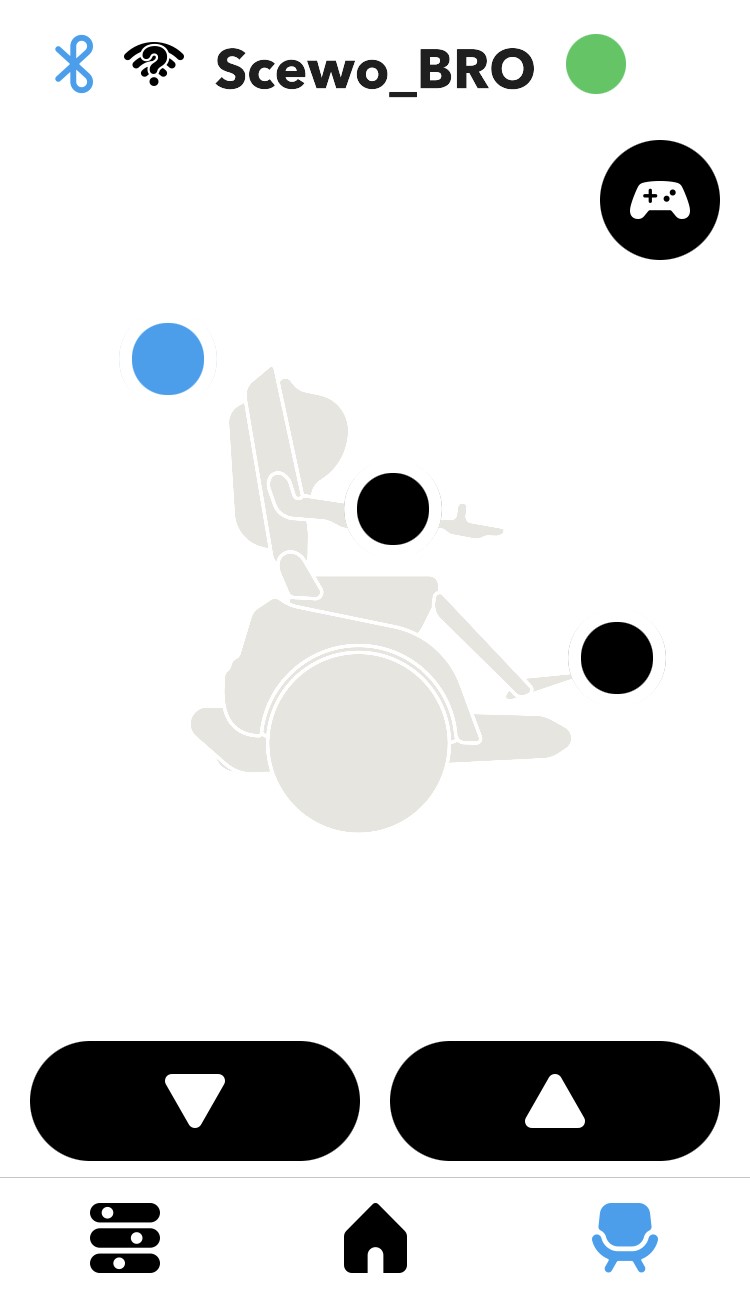 Seat settings in car passenger mode on the app