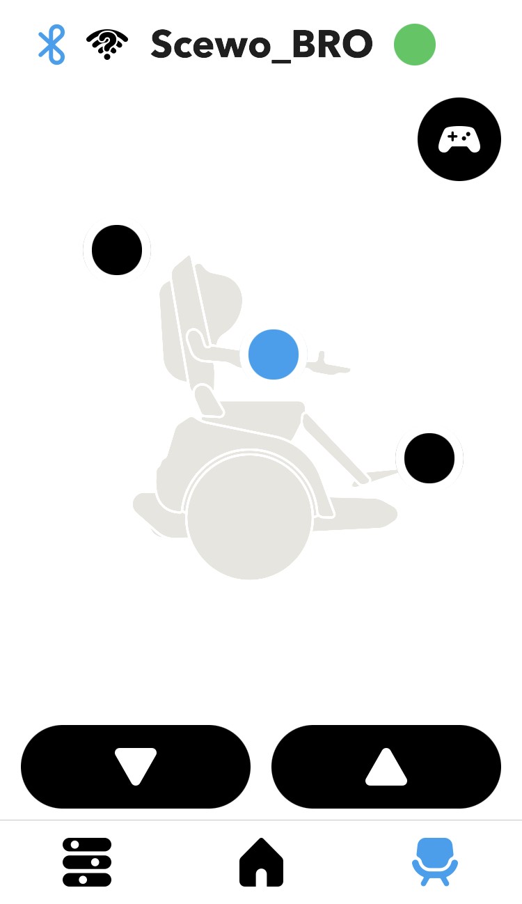 Seat settings in car passenger mode on the app